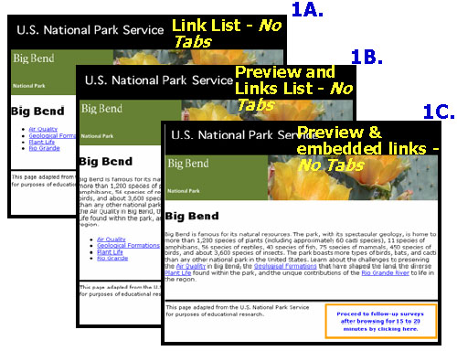 Variations of Big Bend Test Pages
